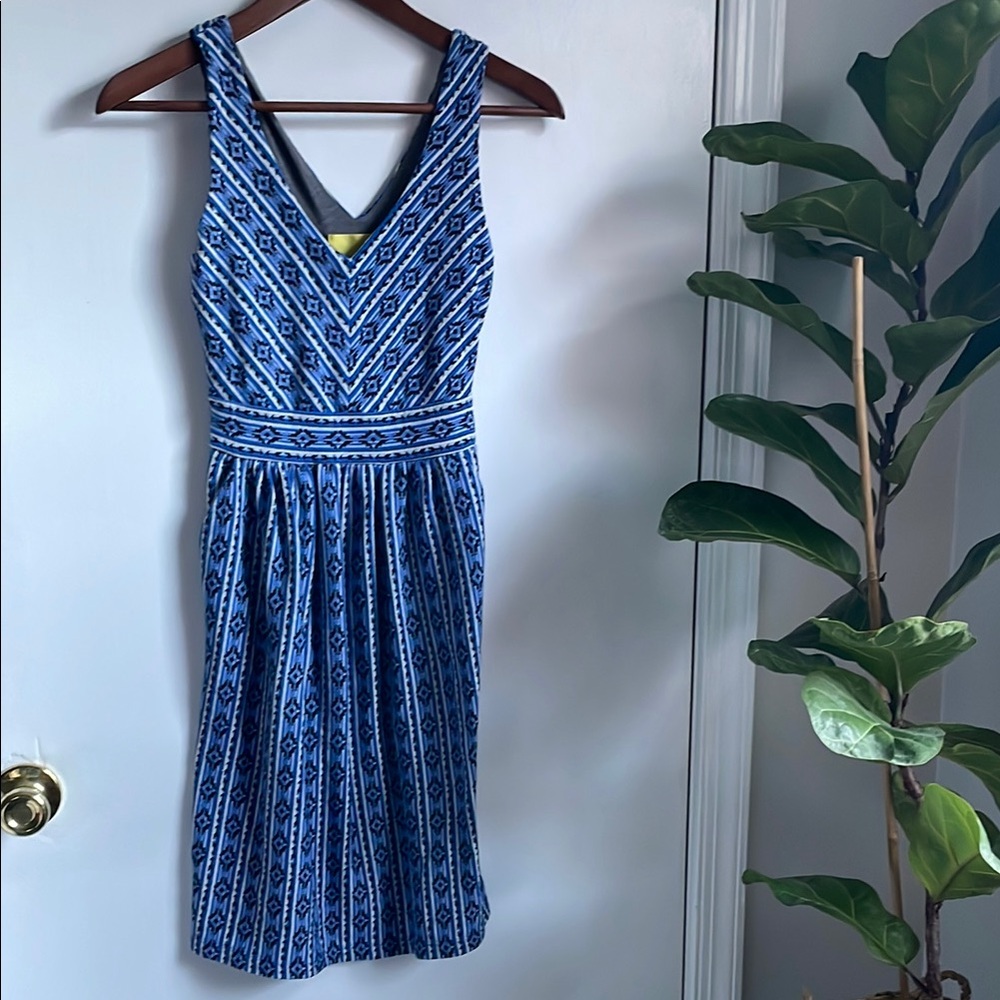 Blue Patterned Sleeveless Dress MAEVE